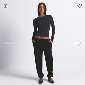 SKIMS Black Cotton Fleece Sweat Set